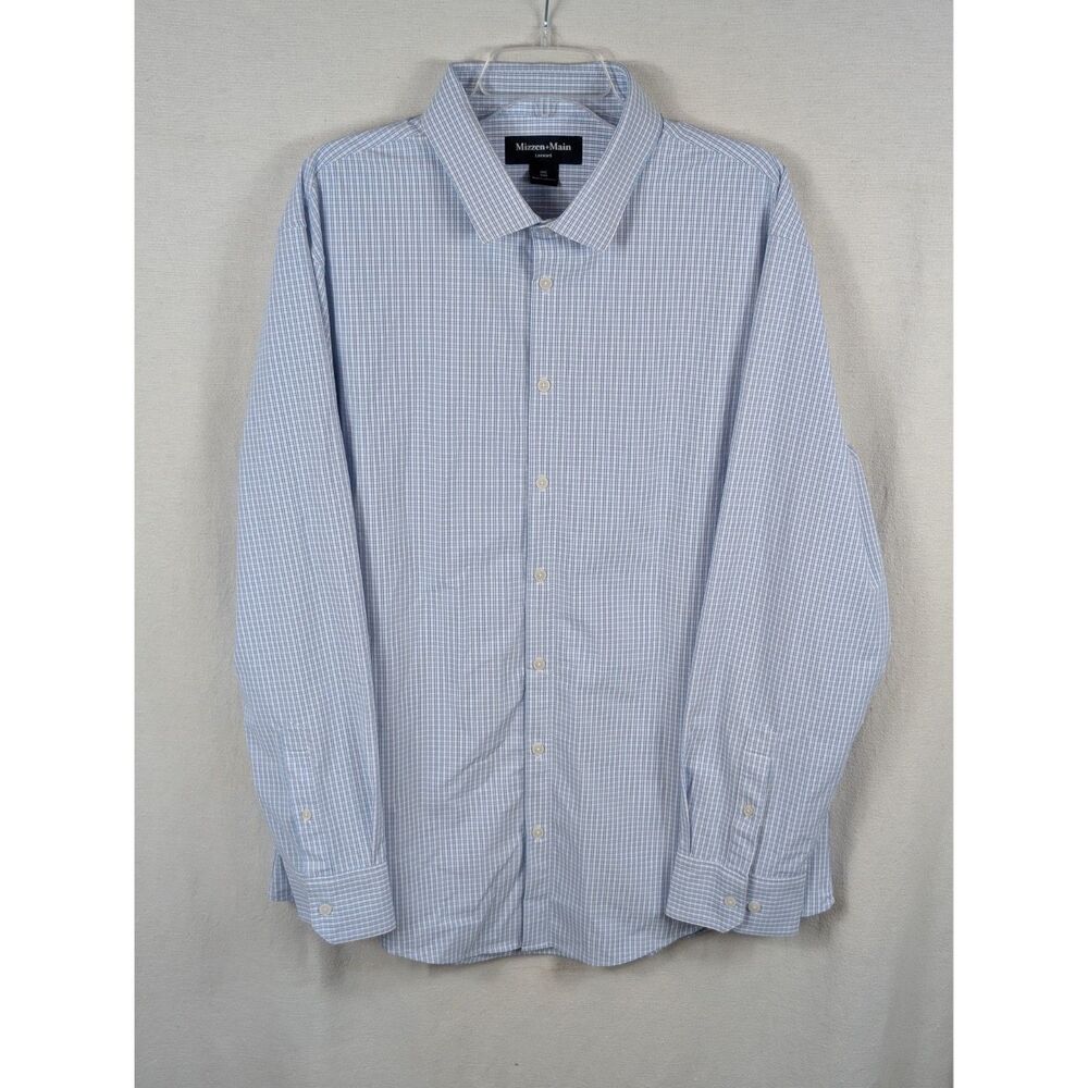 Mizzen+Main Leeward Trim Fit Plaid Button Up Shirt Men's Size 2XL/XXL
